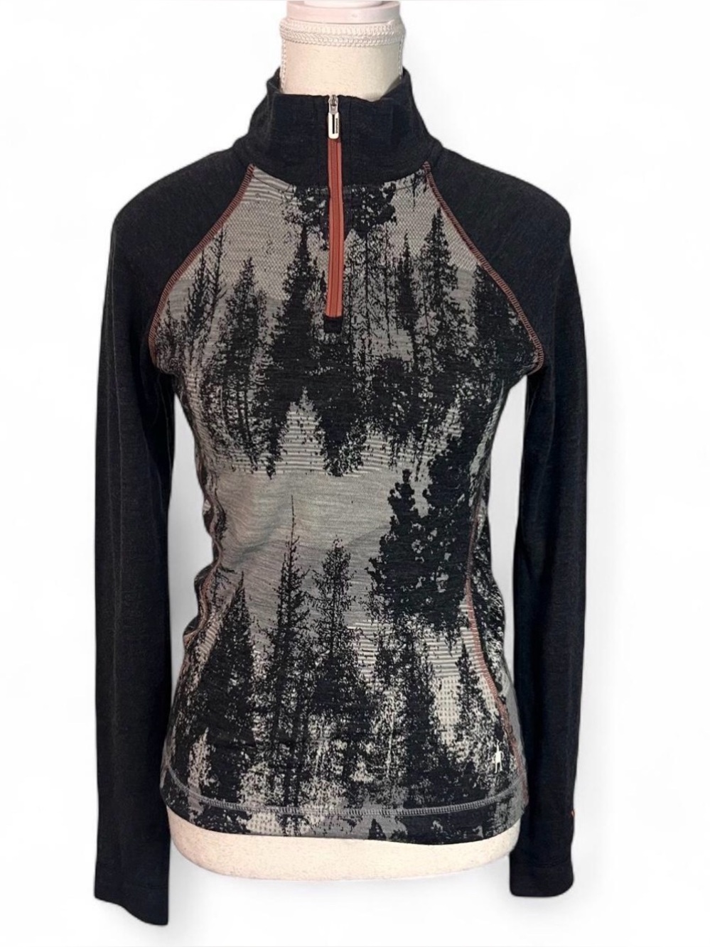 Smartwool Merino 250 Quarter Zip Women’s Small 100% Merino Wool Tree